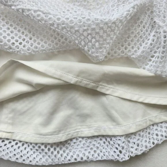 Banana Republic White Mesh Net Mini Skirt Pleated Tennis Cute Coquette Summer 2 - Picture 6 of 10